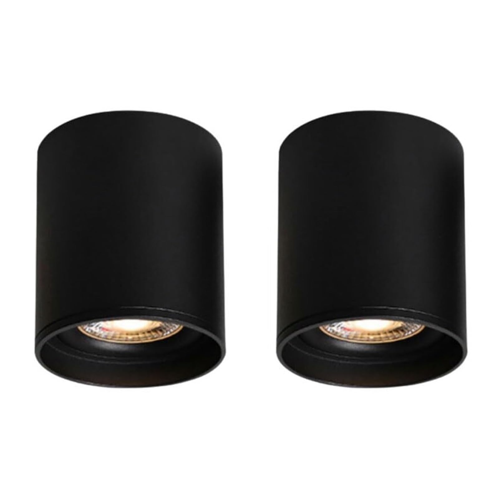 Cylinder Downlights Aluminum Creative Spot Light Adjustable Angle Ceiling Down Light Minimalist Ceiling Down Light Round Indoor Ceiling Spot Lamps For Museums Theater(Black 7w+2 Packs,White light)