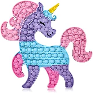 OCACA Big Size Pop It Squeeze Toys, Jumbo Push Bubble Sensory Toys to Relieve Stress & Anxiety for Special Education School Supplies, Kids and Adults - Big Unicorn