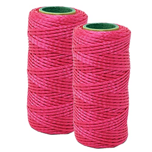 Dapetz ® Builders - Cuerda de nailon para construcción de ladrillos de 70 m, resistente a la abrasión y a los álcalis, para construcción, trabajo en tierra y jardinería, 2 unidades, color rosa