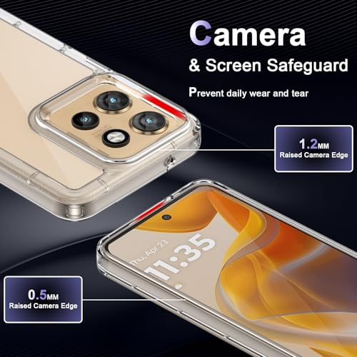 Image of Case for Motorola Edge 50 Neo, Military Grade Drop Protection Phone Case, Yellowing Resistant, Anti-Scratch Hard PC Back, Shockproof Hard Ultra-Thin Protective Cover, Clear