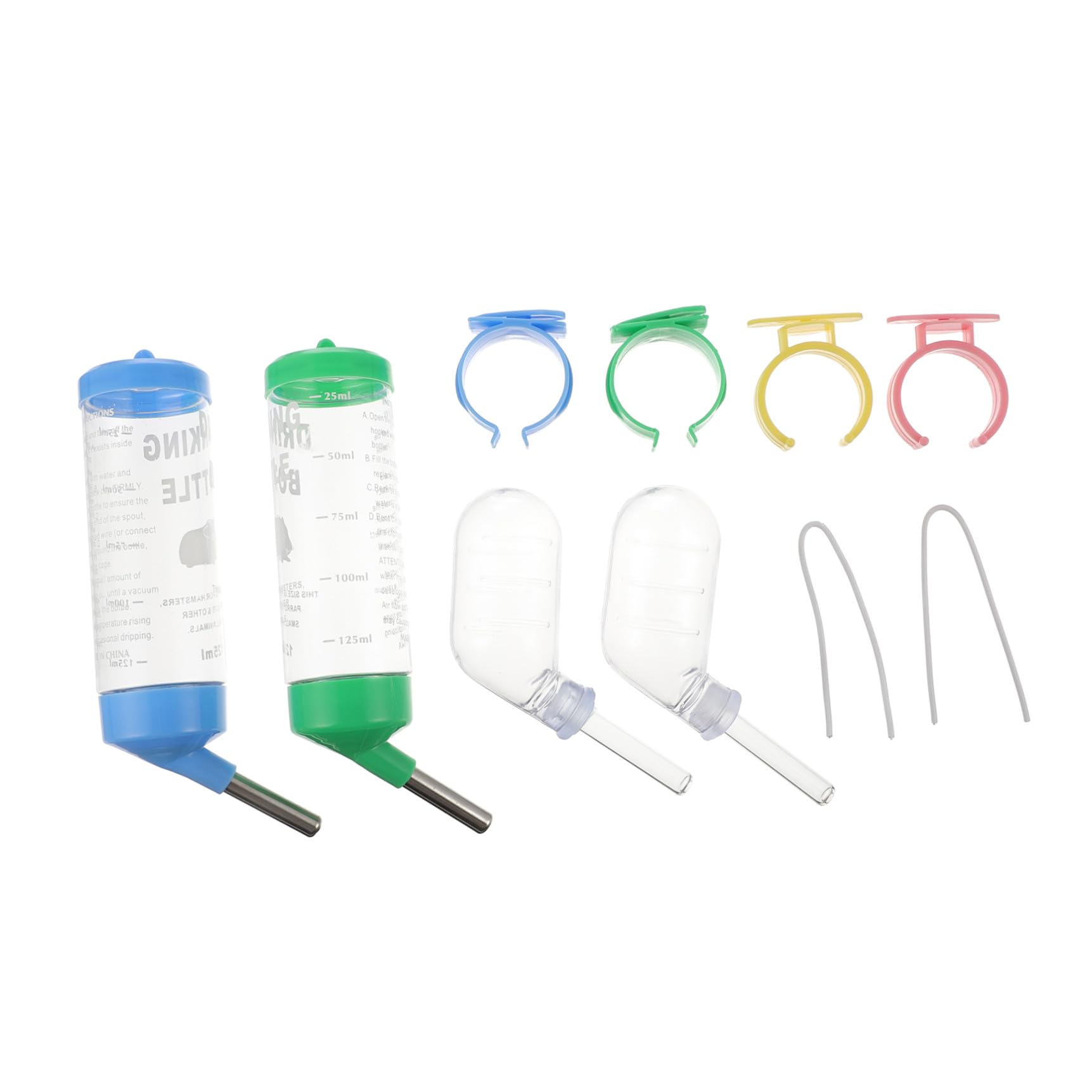 DOITOOL 12pièces Bouteille Eau pour Petits Animaux Abreuvoirs pour Hamsters Hérissons Cobayes Et Rongeurs Étanche Et Anti-Fuite Et Facile à Installer Design Transparent pour