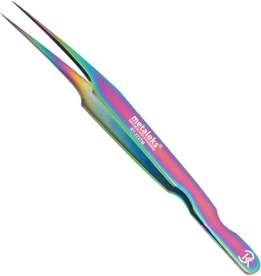 6PCS Eyelash Extension Tweezers In Magnetic Kit (Multi Titanium Coated)