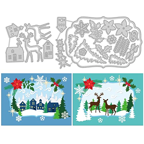 INFUNLY Weihnachtshirsch-Stanzformen Für Die Kartenherstellung,...