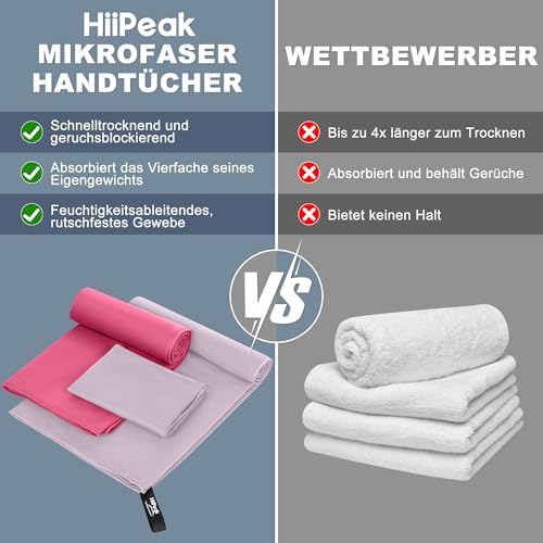 HiiPeak Mikrofaser Handtuch Kompakt und Leicht Microfaser Handtücher Fitness Schnelltrocknend microfaser Badetuch Saugfähiges Sporthandtuch… – Ansicht 5