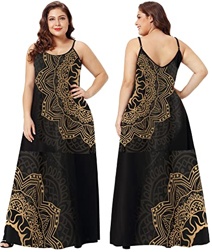 Image of Wolddress Womens Maxi Dress with Pockets 2026 Casual Strap Plus Size Loose Plain Long Office Summer Beach Travel Dresses S-5X