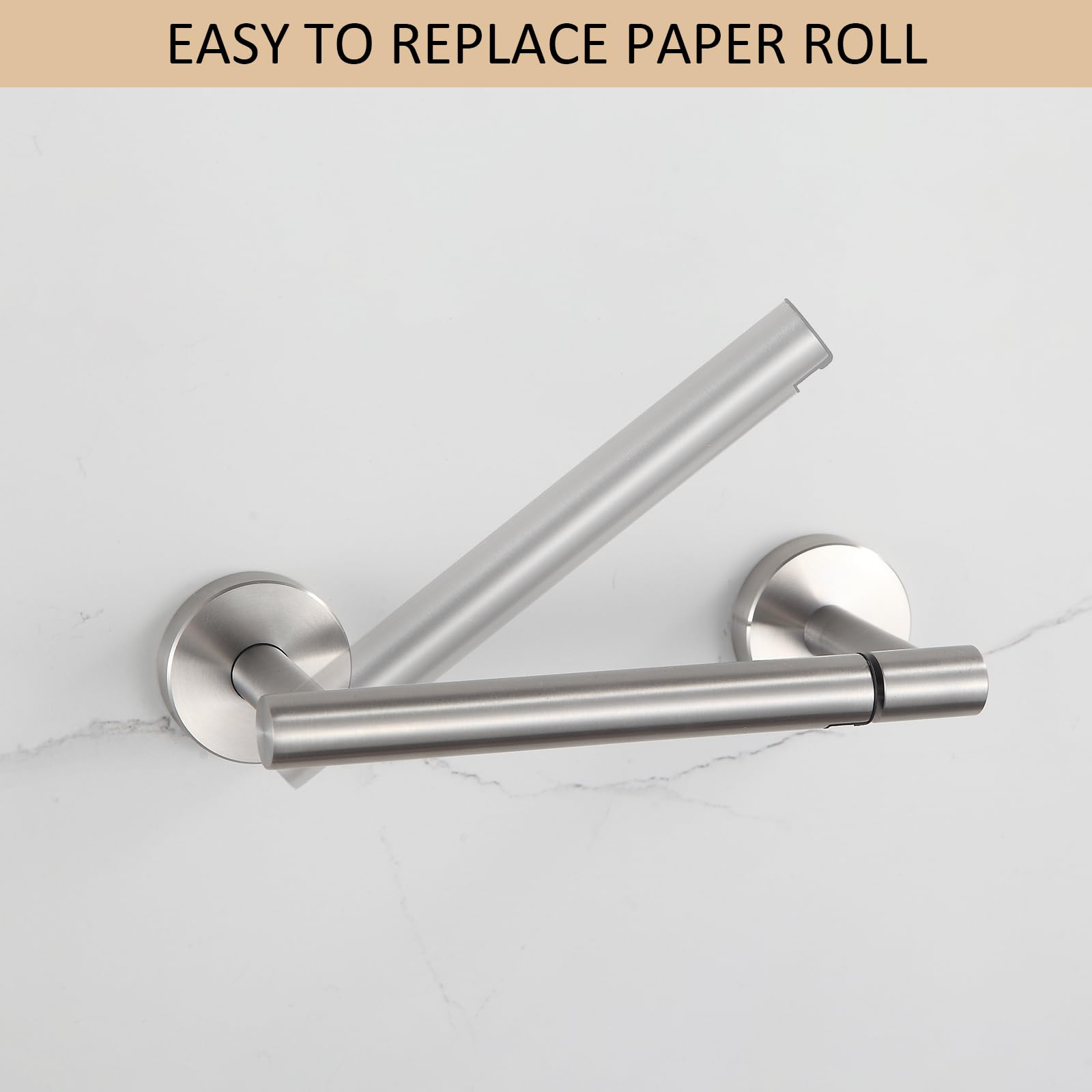 BGL Toilet Paper Holder Brushed Nickel Wall Mount, Brush Nickel Bathroom Toilet Paper Holder Brushed Nickel SUS 304 Stainless Steel, Double Post Pivoting Toilet Paper Roll Holder for Bathroom RV — Amazon image 2