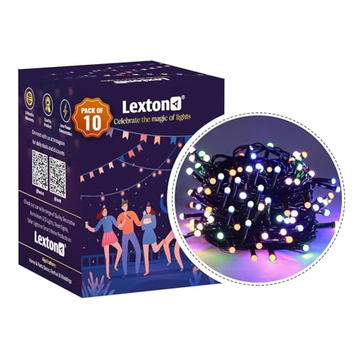 Image of Lexton 40 LED Power Pixel Serial String /Fairy Light | Plug Sourced | Suitable for Home & Outdoor Decoration, Diwali, Christmas, Ramadan, Wedding, Party, Festival (Pack of 10, Multicolor)