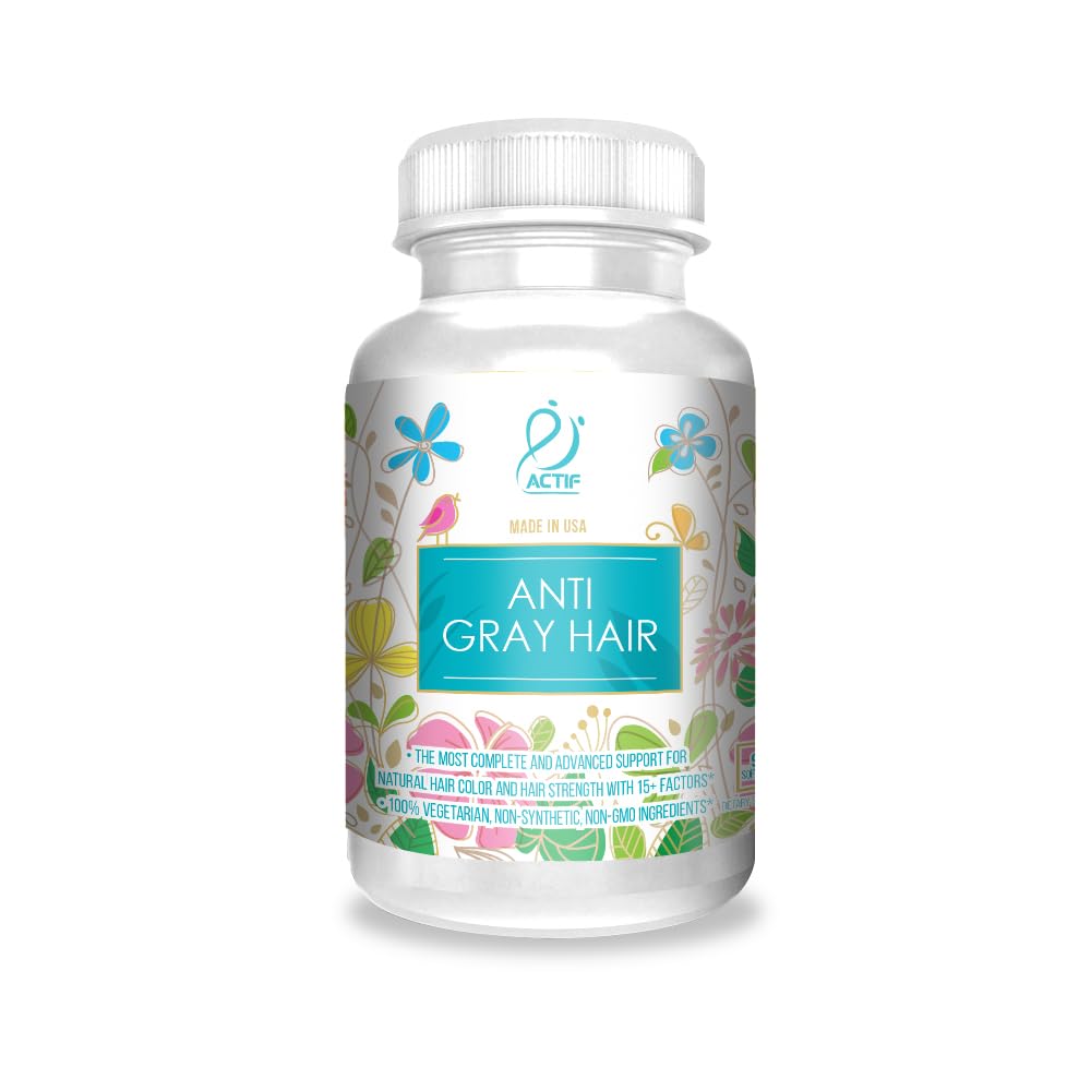 glutathione and gray hair ACTIF Anti-Gray Mega Support for Women with 15+ Advanced Hair Factors, Catalase, Biotin, PABA, Non-GMO, Made in USA, 90 Count : Health & Household filter hyperpigmentation Best Peptide Supplements for Dosing:Low-Dose