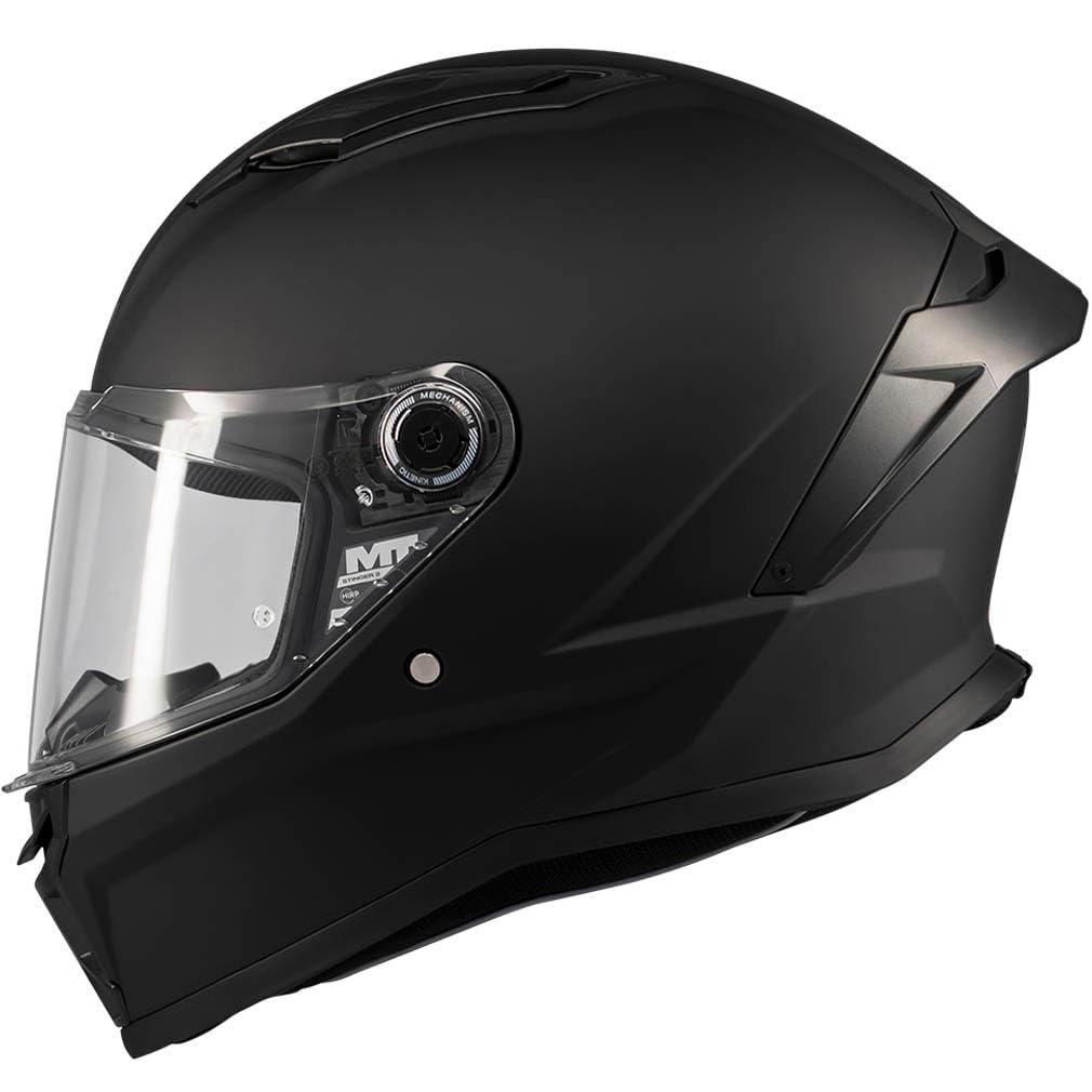 MT Helmets Stinger 2 Pure Designed Negro Mate ECE 22.06 - Casco Moto Integral - Unisex Hombre y Mujer