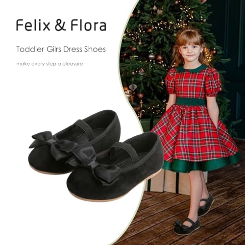 Image of Felix & Flora Toddler Flower Girl Dress Shoes - Girl Ballet Flats Party School Shoes Wedding