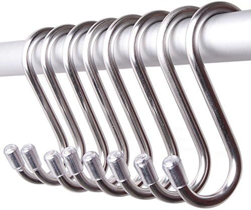 GCA 20 Pack 304 Stainless Steel Heavy-Duty Medium S Shaped Hooks Kitchen Hooks Hanging Hooks for Kitchen, Bathroom, Bedroom, Office …