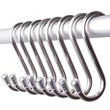 GCA 20 Pack 304 Stainless Steel Heavy-Duty Medium S Shaped Hooks Kitchen Hooks Hanging Hooks for Kit