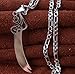 Large Silver Pt Imam Ali Sword Zulfiqar Zulfikar Necklace Islamic Art Islam Muslim (24 Inches)