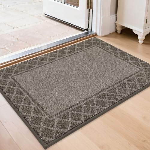 BEQHAUSE Door Mat Indoor Entrance Dirt Trapper Rugs for Entryway Non Slip Welcome Mat Absorbent Floor Mat Low Profile Washable Front Doormat for Dirty