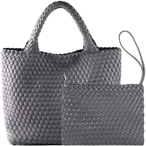 Image of JINMANXUE Fashion Woven Bag Shopper Bag Travel Handbags and Purses Women Tote Bag Large Capacity Shoulder Bags