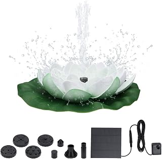 Skystuff Solar Water Pump, 1.2W Lotus Solar Fountain Pump with 5 Nozzles, Solar Garden Pond Pump for Water Feature, Fountain, Pool, Bird Bath, Garden Decoration, Water Cycling