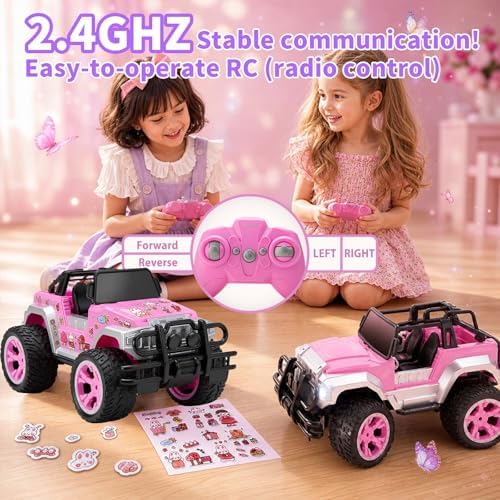 Carox Rosa RC Monstertruck Allrad für Mädchen mit LED für Mädchen – Ansicht 5