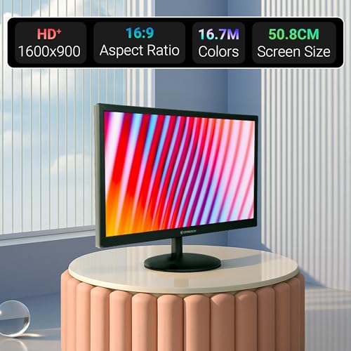Image of ZEBSTER A20HD LED,20 Inch (50.8cm) LED Monitor, Dual HDMI & VGA Input, HD+1600x900, 220nits Brightness, 5000000:1 Dynamic Contrast Ratio,16.7M Colors,16:9 Aspect Ratio, Wall Mountable