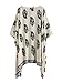 SweatyRocks Women Kimono Vintage Floral Beach Cover up, Black Print in White, Xlarge