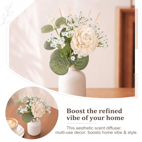 Difusor de aromaterapia XunYee con 33 piezas de flores y varillas miniatura 5