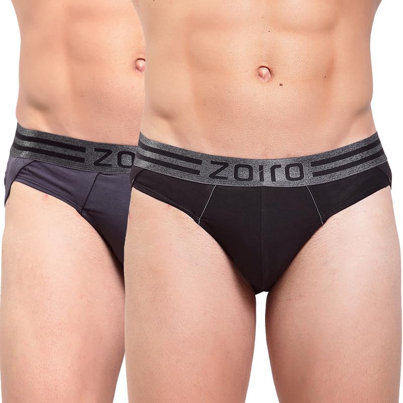 Image of Zoiro Men's Cotton Blend Solid Sports Brief (Pack of 2) |Colours May Vary
