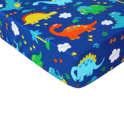 Uomny Crib Sheets For Boys Fitted Crib Sheet Baby Sheet For Standard Crib And Toddler Mattresses Nursery Bedding Sheet Crib Mattress Sheets For Boys And Girls1 Pack Dinosaur Toddler Sheet #TOP4