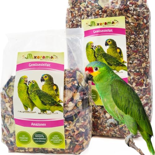 Mixerama Variedad de Verduras Amazonas – alimento Natural para Loros – Mejor Comida para Loros para tu Loro amazónico, tamaño 1 kg