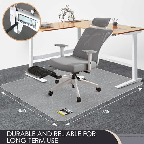 Image of Kuyal Office Chair Mat for Carpet, 2 Pack 48x 60 Clear Heavy Duty Computer Chair Mat, Under Desk Protector Carpeted Floors Mat, Easy Chair Movement,Ship Flat