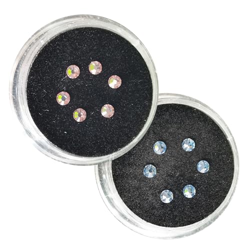 Image of Chamon Tooth Gems, 8K Gold Teeth Gem Pentagram Lightning Shape Round Crystals 2.5mm