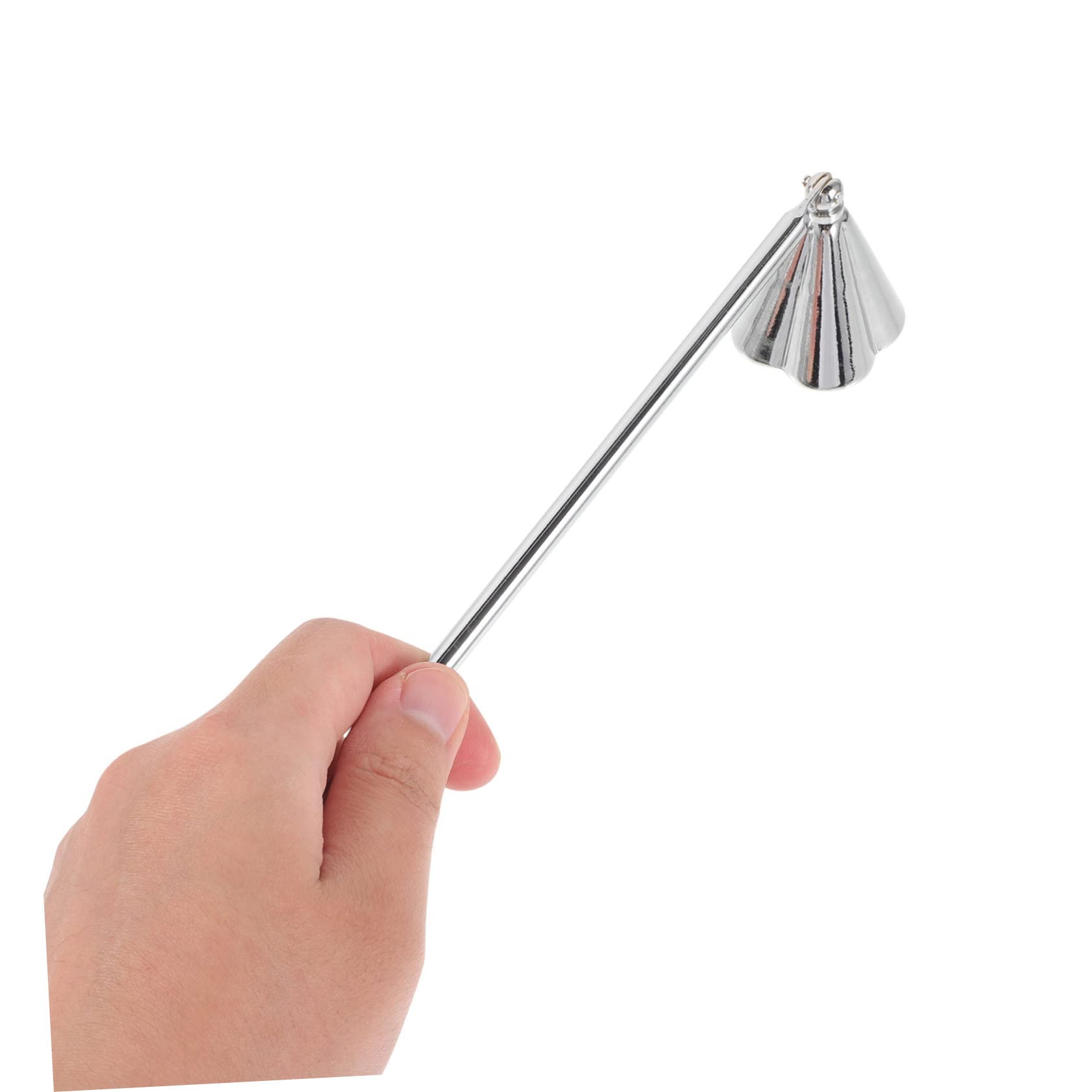 OUNONA Stainless Steel Candle Snuffer with Long Handle Elegant Portable Candle Extinguisher for Safe