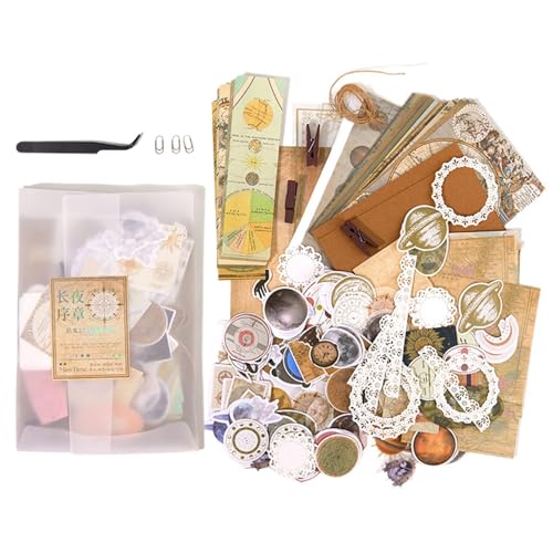 Kits de álbumes de recortes, Kit de álbum de recortes de diario,Calendario decorativo plantas lunares pegatinas - Journaling Scrapbook Bronzing Journal, Papelería, Calcomanías para cuadernos de