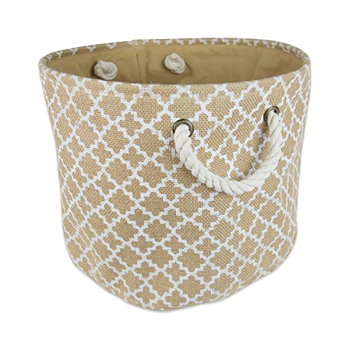 DII Burlap Storage Collection Collapsible Bin, Medium Round, 15x12
