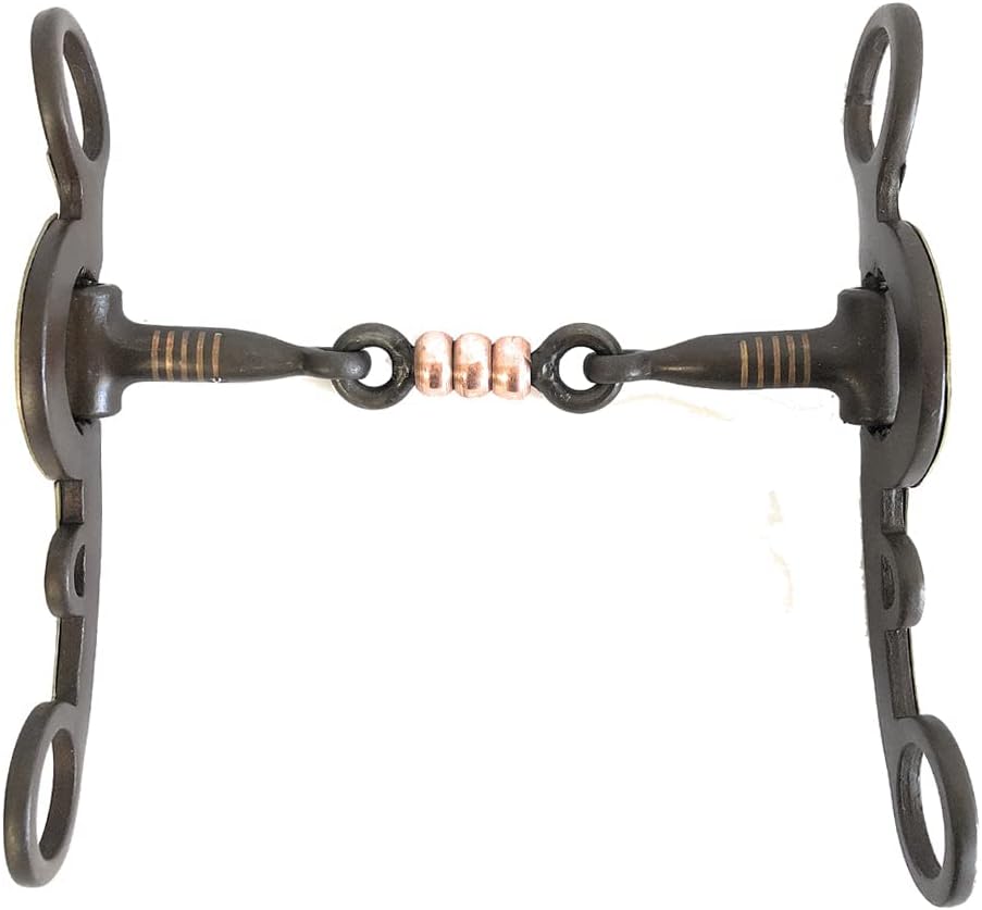AJ Tack Argentine Three Piece Copper Dog Bone Snaffle Bit