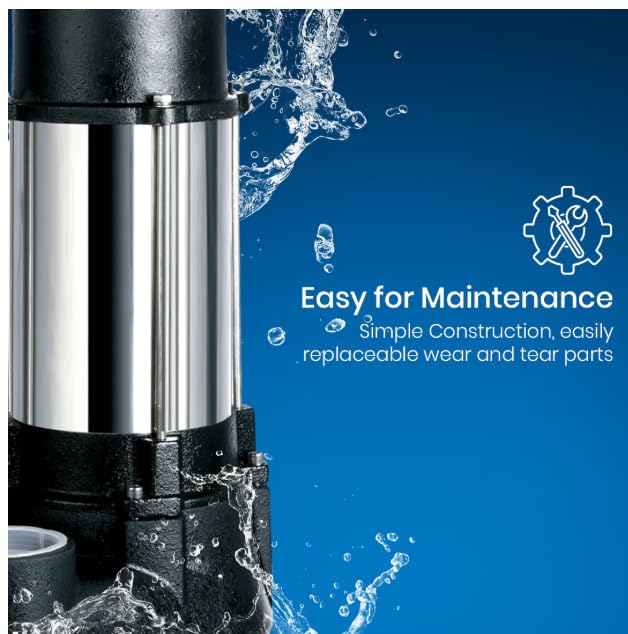 Image of Crompton STPM12 (1PH)-11| 1hp Sewage Sumbersible Dewatering Pump | Anti Rust CED Coating |Dry Run Protection | Less Power Consumption | 12 Months Manufacturer's Warranty