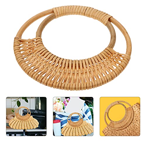 SEWACC - Borsa in Rattan Intrecciato con Manici in...