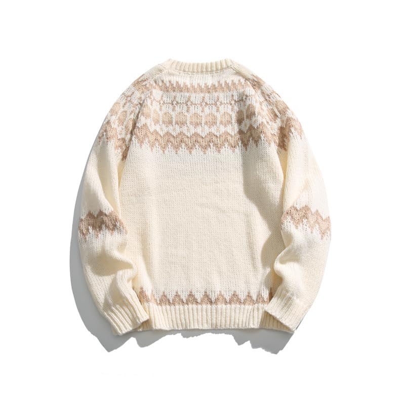 Autumn and Winter Round Neck Men's Sweater Japanese Retro Loose Long Sleeve Knit Sweater3