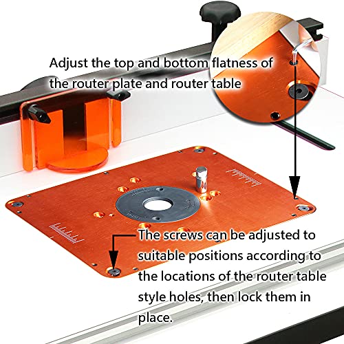 O'skool Precision Aluminum Router Table Insert Plate, Router Templates With Pre-Drilled Adapt To Multiple Routers Of Different Models #TOP5