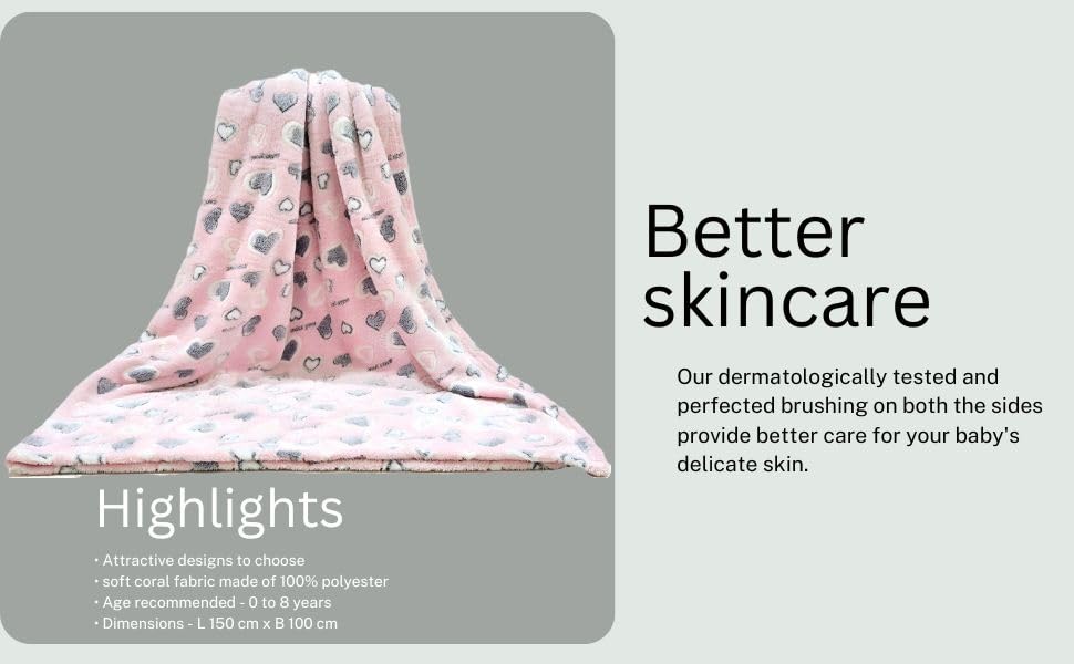 Image of First Kick Kids Blankets Printed Sheet Blanket for Boys and Girls (0-8 Years), L 150 cm x B 100 cm, Pack of 1 Pc.