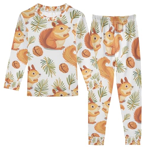 senya Squirrel and Pine Nut 1 Pajamas Set Long Sleeve Soft Cotton Sleepwear 2 Piece