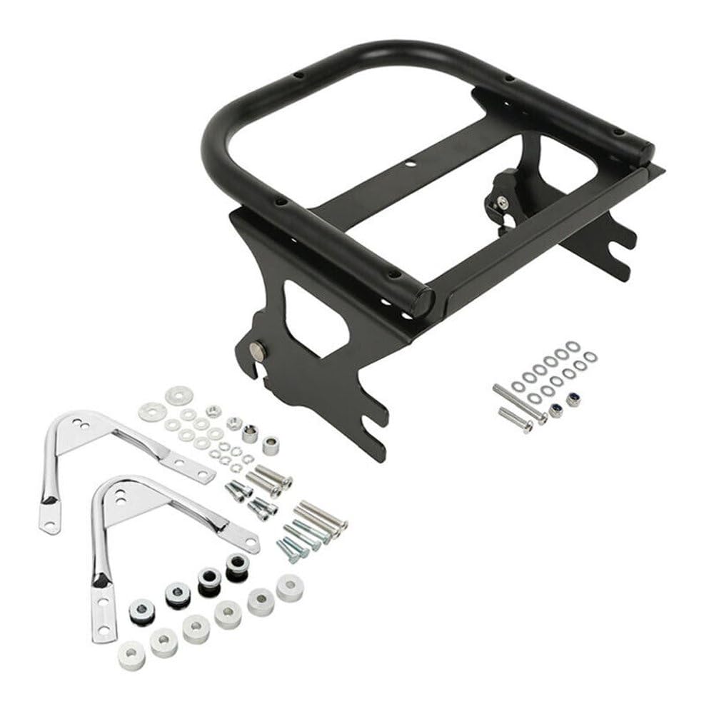 zxhhxkAn Detachable 2-up Luggage Rack Docking Kit Tour Pak Metal for Electra 1997-2008 for Road 1998-2008 for Road King 2004-2007