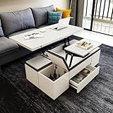 昇降式 センターテーブル 多機能 高さ調節天板昇降 ダイニングテーブル大容量収納 食卓 ホームオフィス おしゃれ （単品+スツール4個） (120CM)