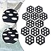 QSTDGVPW 12 Pieces Hexagon Surfboard Pads Non Slip Mat Surfing Padding Deck Grips Deck Pads for Paddle Board Shortboards Kiteboards, Black