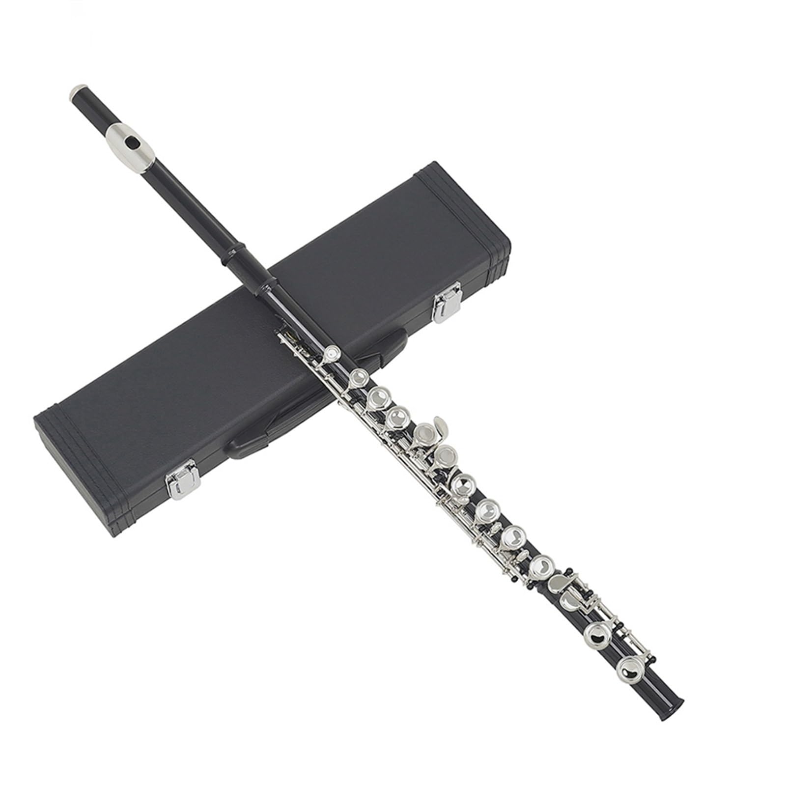 Schwarze 16-Loch-Flöte Für Holzblasinstrumente Mit Geschlossener Klappe Plus E-Klappe, Vernickelte Flöte Mit Box Flöteninstrument