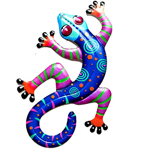 Metall-Gecko Wanddekoration – 3D Skulptur, 68 X 33 Cm, Für Garten, Terrasse, Zaun Oder Indoor | Wetterfest, Rustikales Design