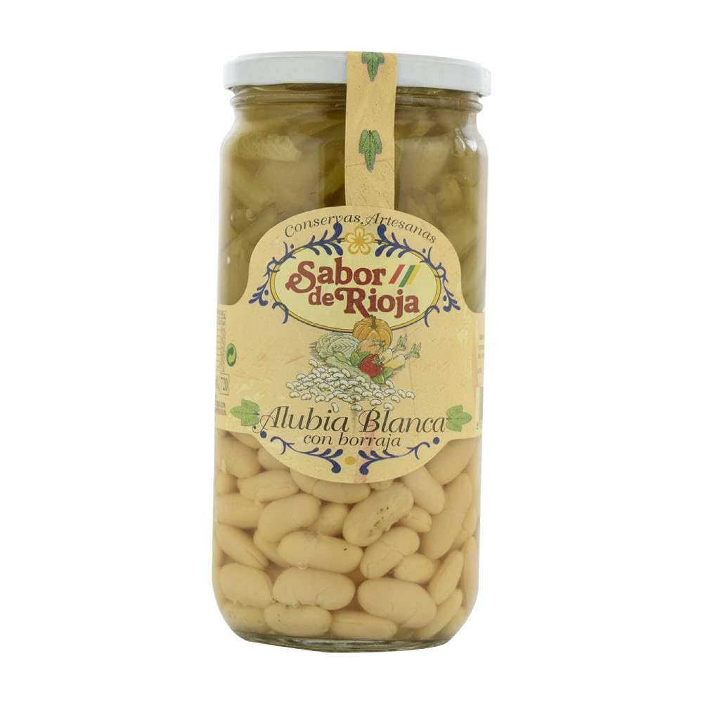 Alubias blancas con Borraja Sabor De Rioja 660 g. (Pack 12 botes x 660 g.)