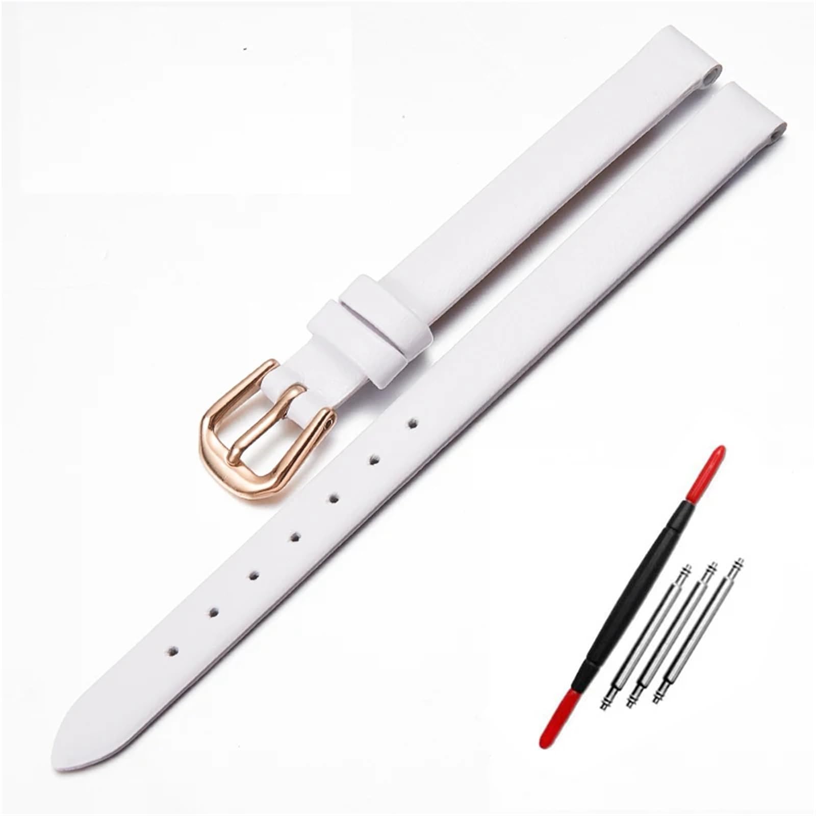 Bracelet de montre en cuir véritable rouge 6mm parfait pour rehausser vos tenues de bureau