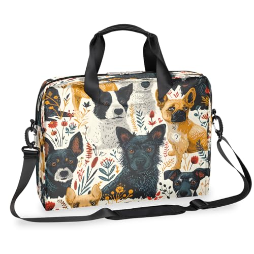 Funda de Laptop con Correa y Estampado de Flores para 13-16 in