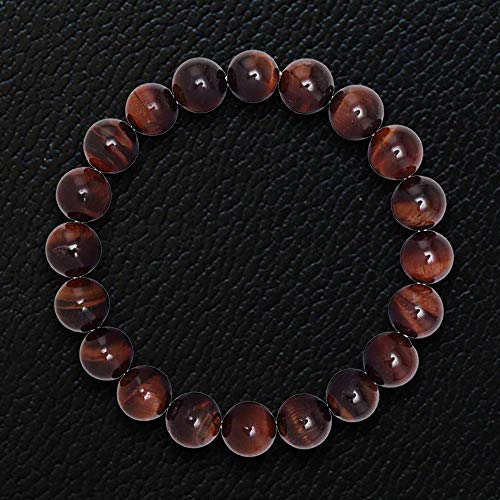 10mm Iron tiger Eye Beaded Bracelet for Men - Confidence and Enthusiasm - High Quality Stretch Brown Gemstone Beads Mens Bracelet Size Large - Made in USA - Gift For Men3