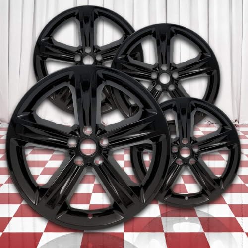 Brighter Design Gloss Black 20in Wheel Skin Overlays for Dodge Challenger 14-17