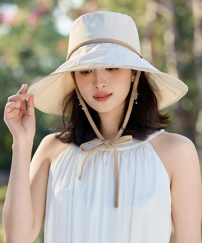 Sombrero de sol para mujer con ala ancha y protección UV miniatura 6